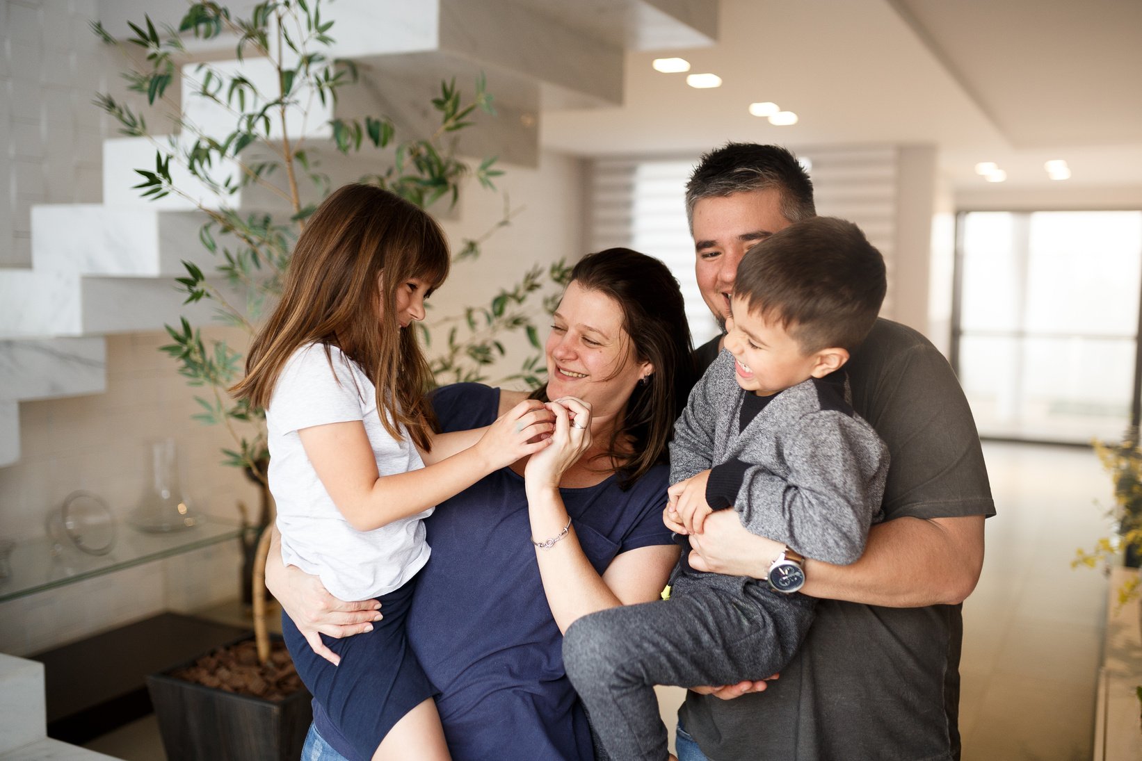 Happy family at home